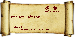 Breyer Márton névjegykártya